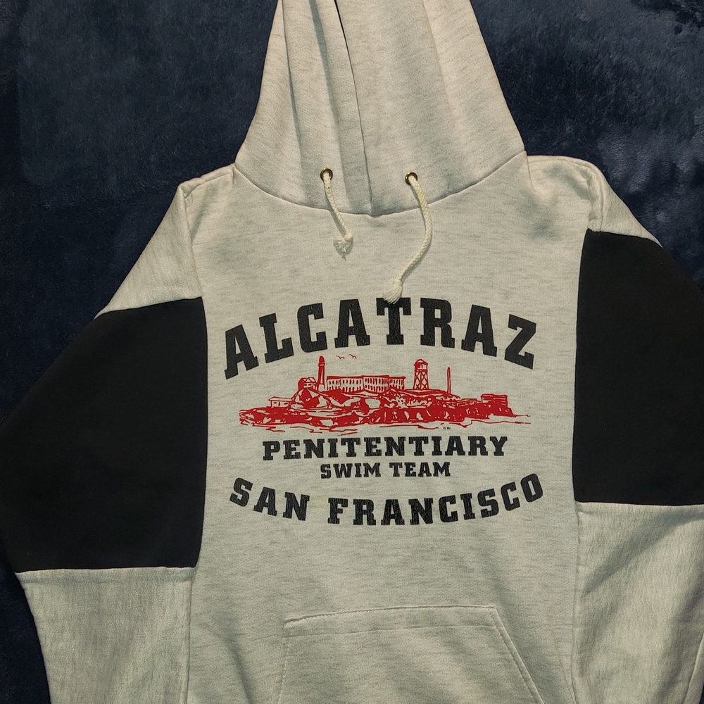 Vintage Alcatraz Gray and Black Hoodie